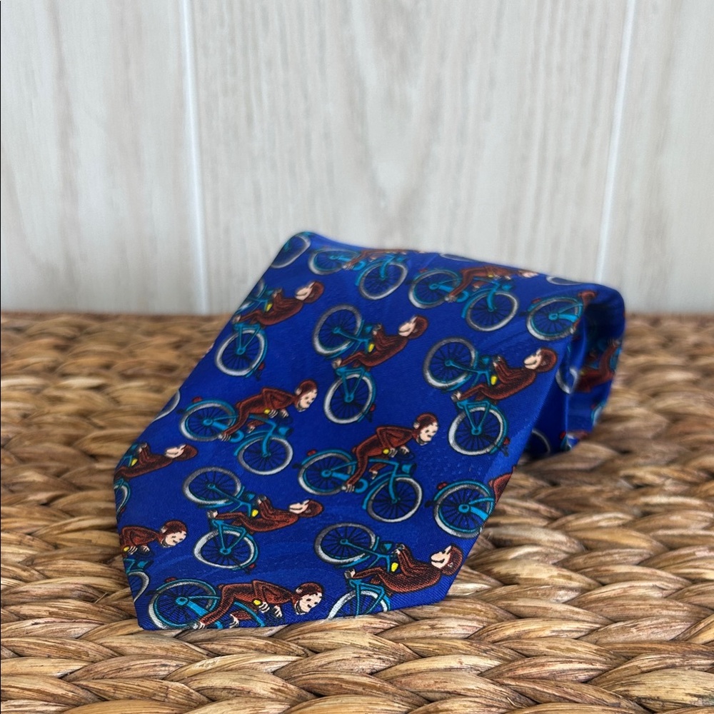 Curious George on Bicycle Neck Tie VGC Polyester Men's Necktie, OS